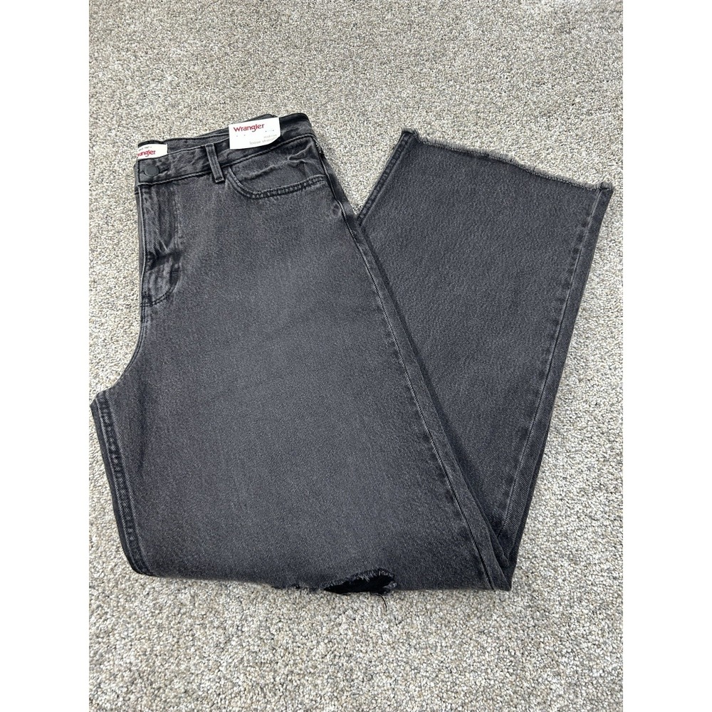 Wrangler Women's 10x30 Mid Rise Loose Straight Jeans Onyx Baggy Hip Hop Skater
